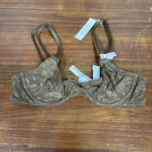 Victoria's Secret Body By Victoria Unlined Lace Demi Bra 32B Dark Brown